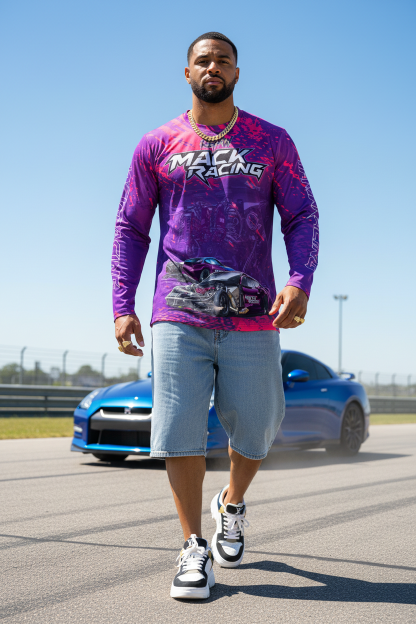 Muscular Male - Jorts + LV + Chain - Racetrack