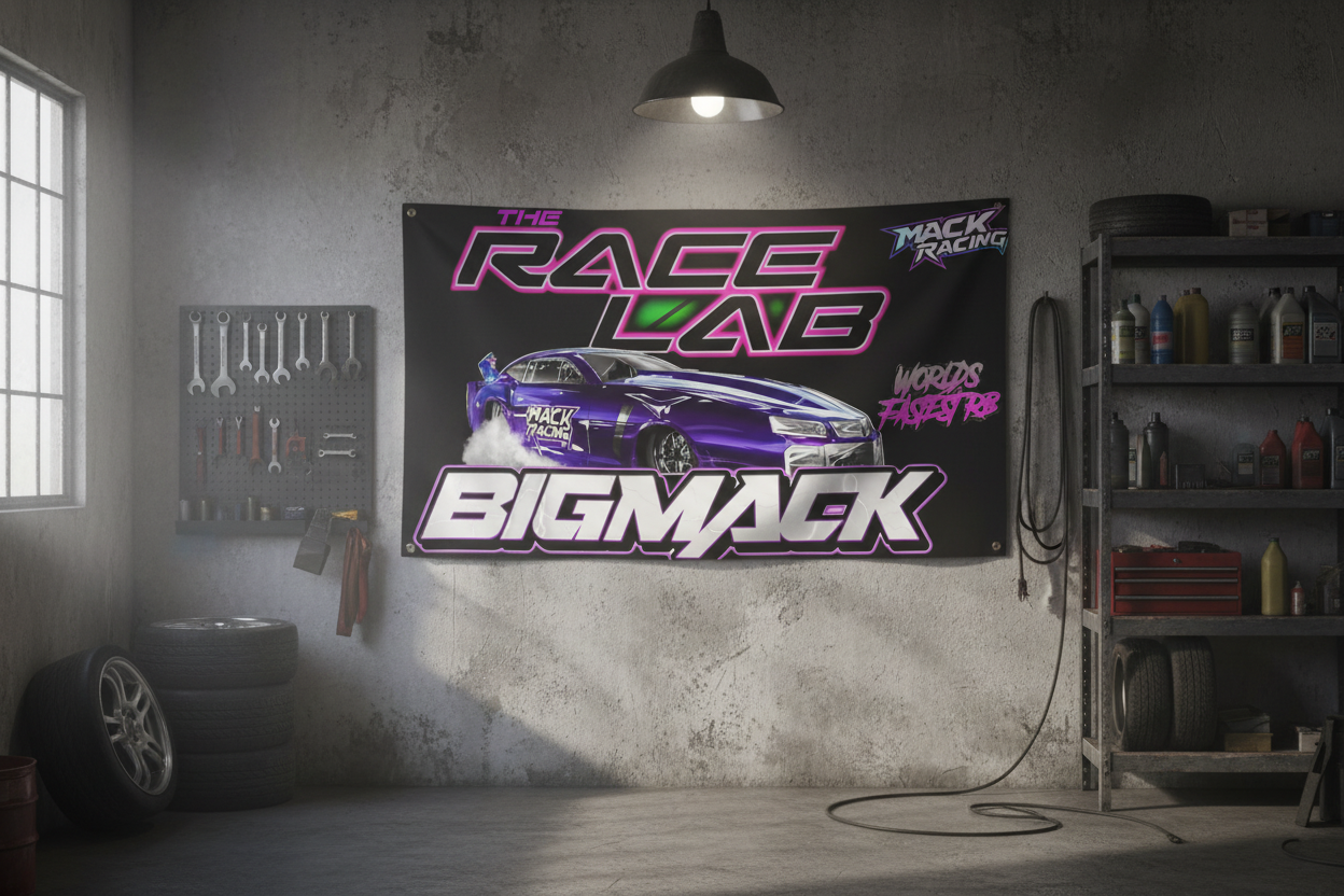 The Race Lab Big Mack Flag - Garage Wall